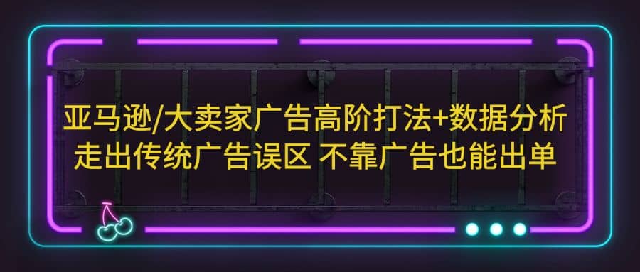 亚马逊/大卖家广告高阶打法+数据分析，走出传统广告误区 不靠广告也能出单-时光资源网