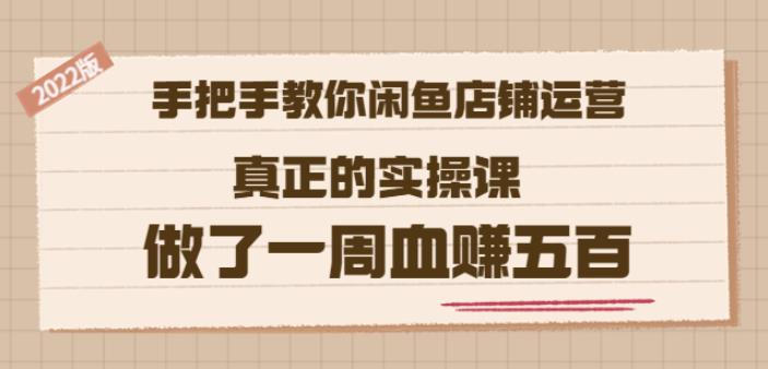 2022版《手把手教你闲鱼店铺运营》真正的实操课做了一周血赚五百(16节课)-时光资源网