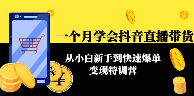 一个月学会抖音直播带货：从小白新手到快速爆单变现特训营(63节课)-时光资源网