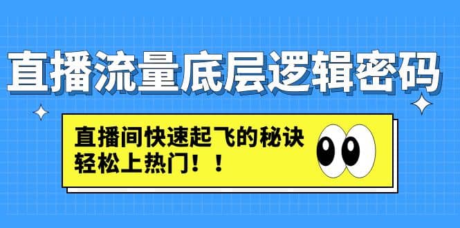 直播流量底层逻辑密码：直播间快速起飞的秘诀，轻松上热门-时光资源网