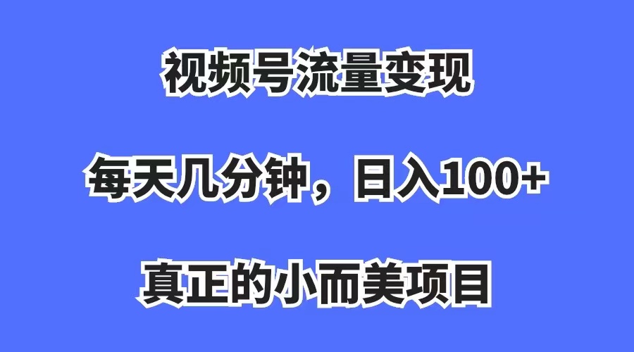 视频号流量变现，每天几分钟，收入100+，真正的小而美项目-时光资源网