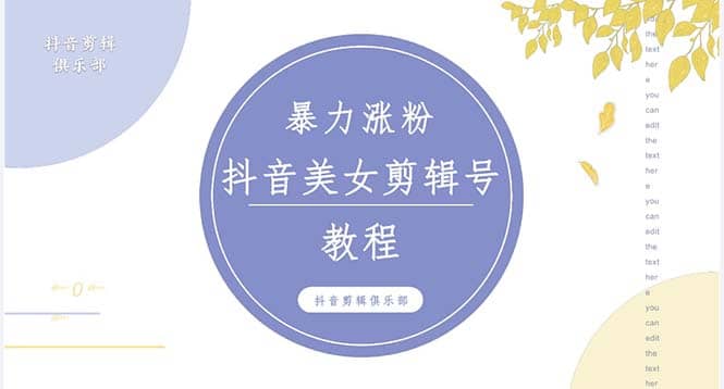 抖音快手暴力涨粉美女混剪视频教程 百分百过原创图片教程 附带违规申诉方法-时光资源网
