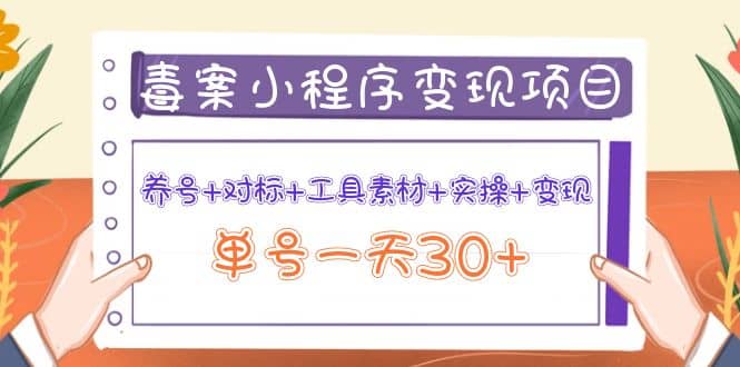 毒案小程序变现项目：养号+对标+工具素材+实操+变现-时光资源网