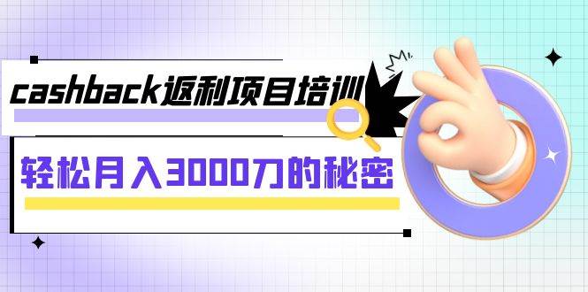 cashback返利项目培训：轻松月入3000刀的秘密（8节课）-时光资源网