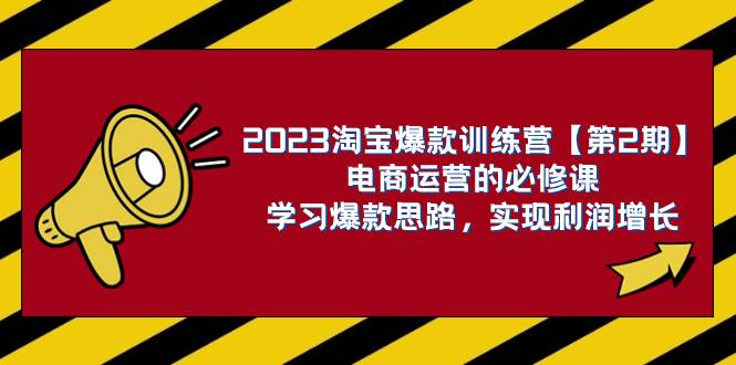2023淘宝爆款训练营【第2期】电商运营的必修课，学习爆款思路 实现利润增长-时光资源网