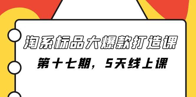 淘系标品大爆款打造课-第十七期，5天线上课-时光资源网