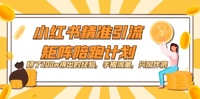 小红书精准引流·矩阵陪跑计划：烧了200w得出的经验，手握流量，兴风作浪！-时光资源网