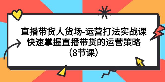 直播带货人货场-运营打法实战课：快速掌握直播带货的运营策略（8节课）-时光资源网