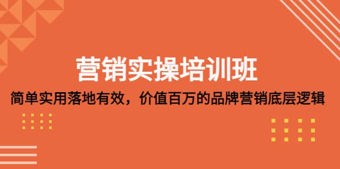 营销实操培训班：简单实用-落地有效，价值百万的品牌营销底层逻辑-时光资源网