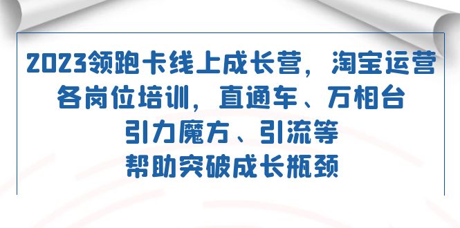 2023领跑·卡 线上成长营 淘宝运营各岗位培训 直通车 万相台 引力魔方 引流-时光资源网
