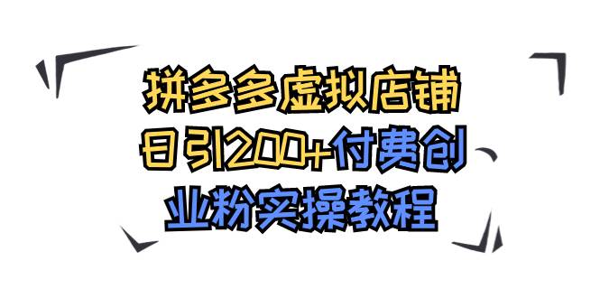 拼多多虚拟店铺日引200+付费创业粉实操教程-时光资源网