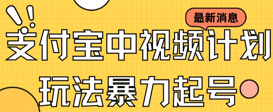 支付宝中视频玩法暴力起号影视起号有播放即可获得收益（带素材）-时光资源网