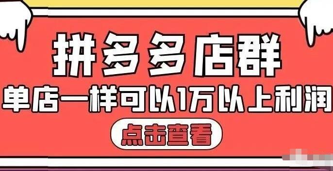 拼多多店群单店一样可以产出1万5以上利润【付费文章】-时光资源网