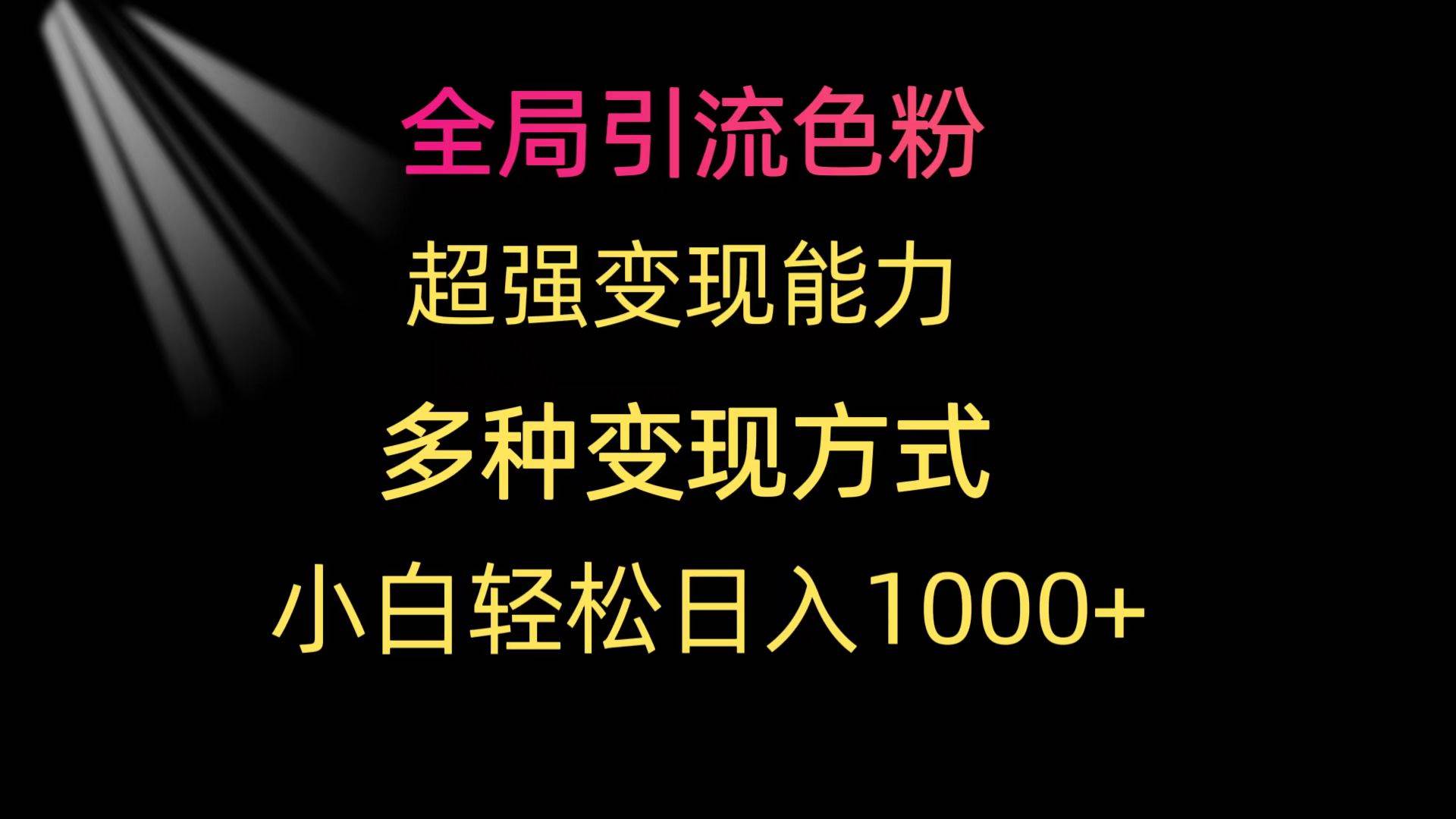 全局引流色粉 超强变现能力 多种变现方式 小白轻松日入1000+-时光资源网