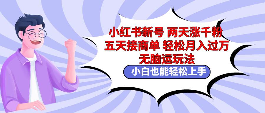 小红书新号两天涨千粉五天接商单轻松月入过万 无脑搬运玩法 小白也能轻…-时光资源网