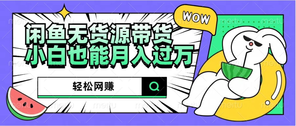闲鱼无货源带货：轻松网赚，小白也能月入过万的秘密武器-时光资源网