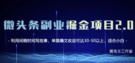 黄岛主微头条副业掘金项目第2期，单天做到50-100+收益！-时光资源网
