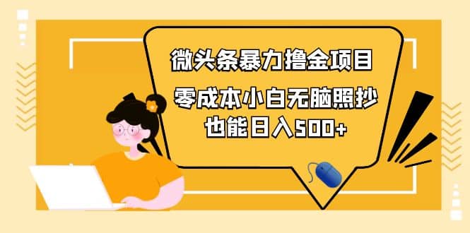 人人都能操作的微头条最新暴力撸金项目，零成本小白无脑搬运-时光资源网