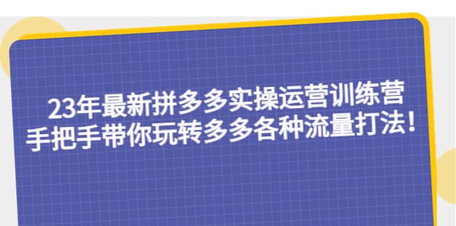 23年最新拼多多实操运营训练营：手把手带你玩转多多各种流量打法！-时光资源网
