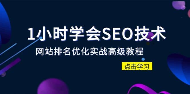 1小时学会SEO技术 网站排名优化实战高级教程-秒杀市面95%收费几千的SEO教程-时光资源网