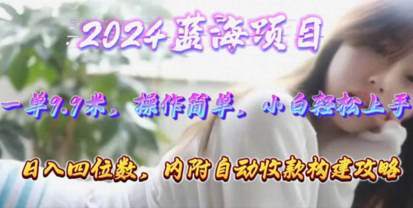 年轻群体的蓝海市场，1单9.9元，操作简单，小白轻松上手，日入四位数-时光资源网