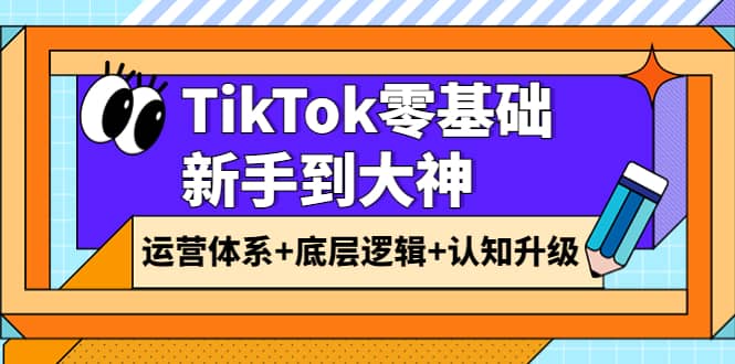 TikTok零基础新手到大神：运营体系+底层逻辑+认知升级（9节系列课）-时光资源网