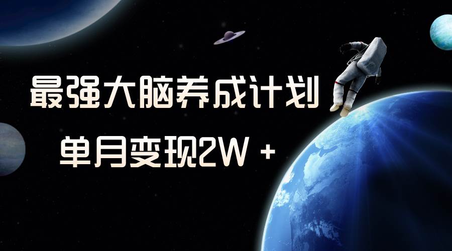 冷门虚拟项目，最强大脑养成计划，一个月变现2W＋-时光资源网