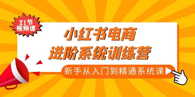 小红书电商进阶系统训练营：新手从入门到精通系统课（21节视频课）-时光资源网