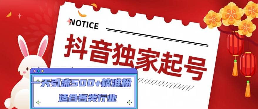 抖音独家起号，适合各类行业（9节视频课）-时光资源网