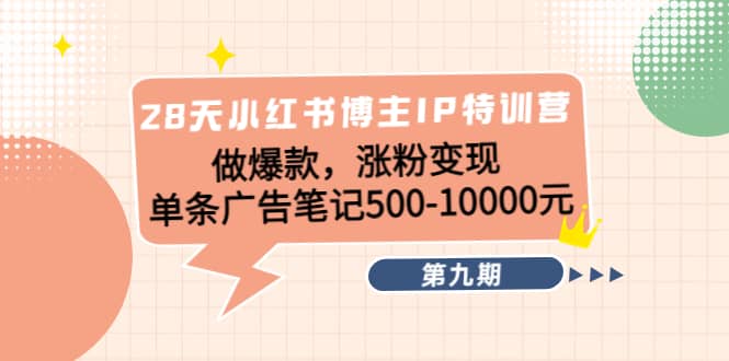 28天小红书博主IP特训营《第9期》-时光资源网