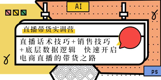 直播带货实训营：话术技巧+销售技巧+底层数据逻辑 快速开启直播带货之路-时光资源网