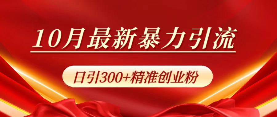 10月最新暴力引流，日引300+精准创业粉-时光资源网