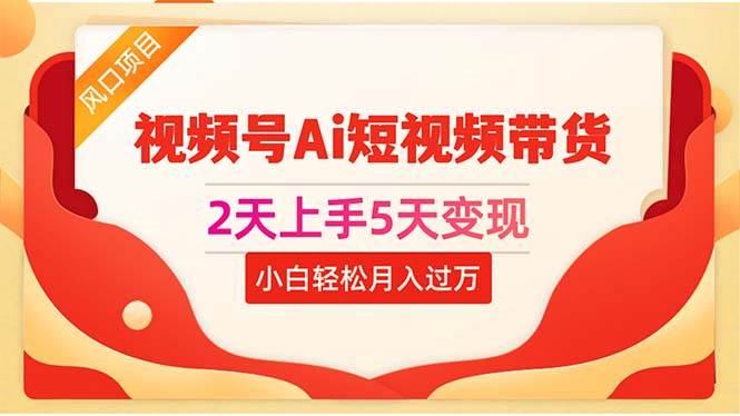 2天上手5天变现视频号Ai短视频带货0粉丝0基础小白轻松月入过万-时光资源网