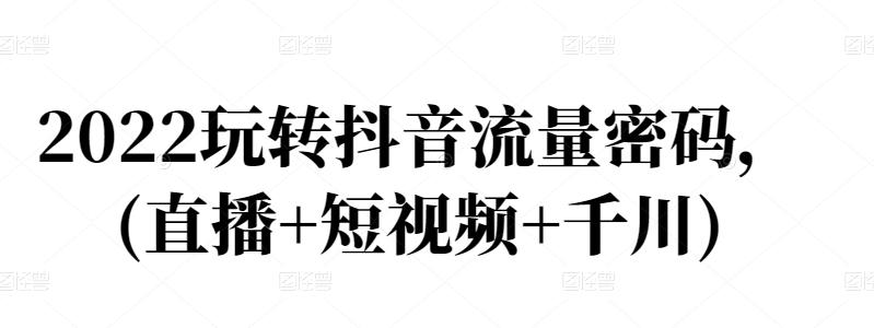 2022玩转抖音流量密码，(直播+短视频+千川)-时光资源网