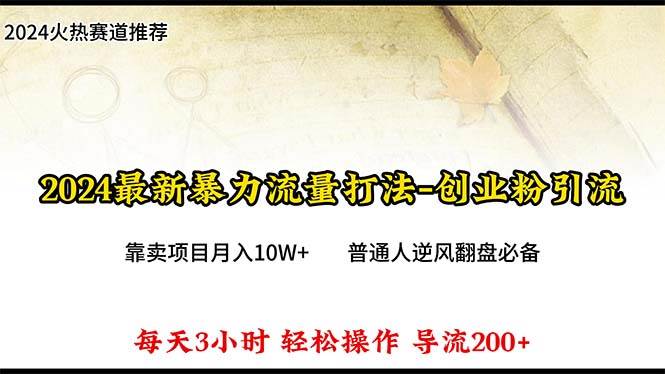 2024年最新暴力流量打法，每日导入300+，靠卖项目月入10W+-时光资源网