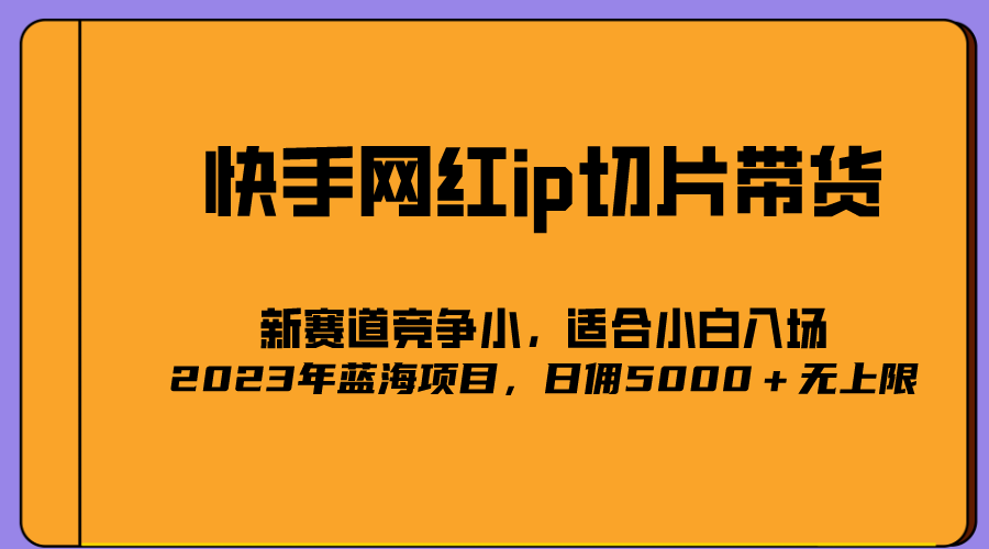 2023爆火的快手网红IP切片，号称日佣5000＋的蓝海项目，二驴的独家授权-时光资源网