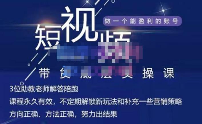 吴Sir·短视频带货底层实操课，教你如何选爆品、了解获短视频流量密码，正确起号-时光资源网