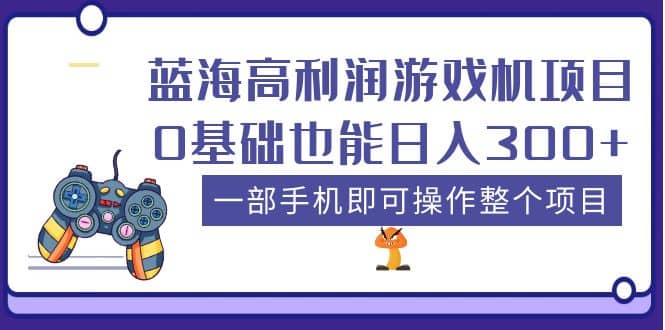 蓝海高利润游戏机项目，0基础也能日入300+。一部手机即可操作整个项目-时光资源网