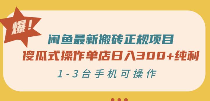闲鱼最新搬砖正规项目：傻瓜式操作单店日入300+纯利，1-3台手机可操作-时光资源网