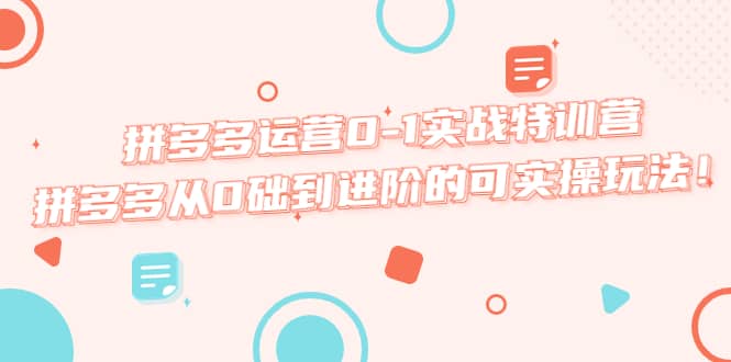 拼多多运营0-1实战特训营，拼多多从0础到进阶的可实操玩法-时光资源网
