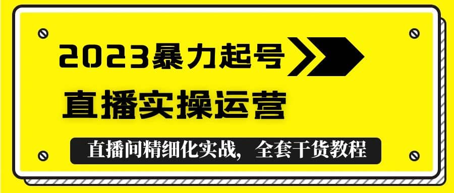 2023暴力起号+直播实操运营，全套直播间精细化实战，全套干货教程-时光资源网