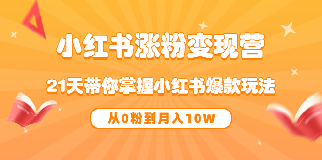 《小红书涨粉变现营》21天带你掌握小红书爆款玩法 从0粉到月入10W-时光资源网