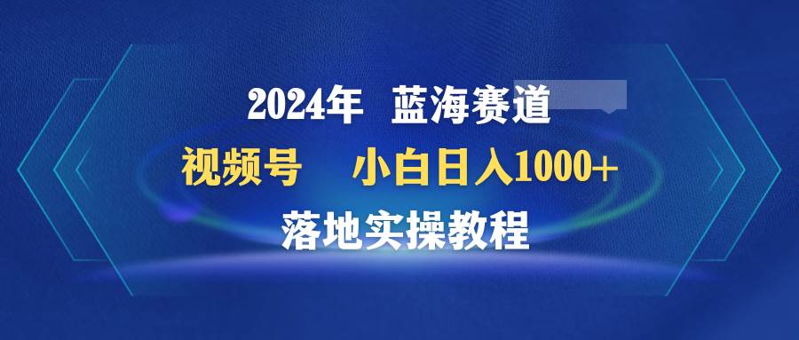 2024年蓝海赛道 视频号  小白日入1000+ 落地实操教程-时光资源网