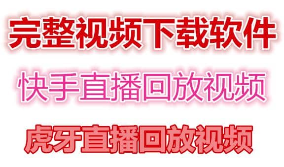 快手直播回放视频/虎牙直播回放视频完整下载(电脑软件+视频教程)-时光资源网