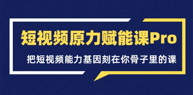 短视频原力赋能课Pro，把短视频能力基因刻在你骨子里的课（价值4999元）-时光资源网