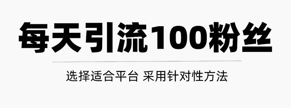 只需要做好这几步，就能让你每天轻松获得100+精准粉丝的方法！【视频教程】-时光资源网