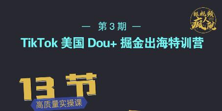 TikTok美国Dou+掘金出海特训营，美国dou+成功投放95%-时光资源网