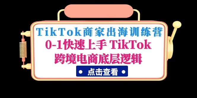 TikTok商家出海训练营：0-1快速上手 TikTok跨境电商底层逻辑(无水印)-时光资源网