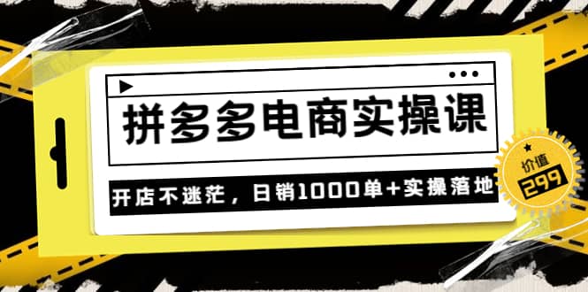 《拼多多电商实操课》开店不迷茫，日销1000单+实操落地（价值299元）-时光资源网