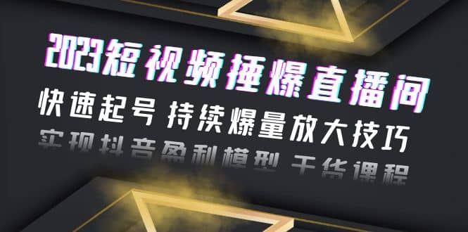 2023短视频捶爆直播间：快速起号 持续爆量放大技巧 实现抖音盈利模型 干货-时光资源网